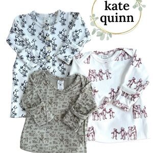 Kate Quinn Kids Long Sleeve Gowns- Black, Brown, Red Prints